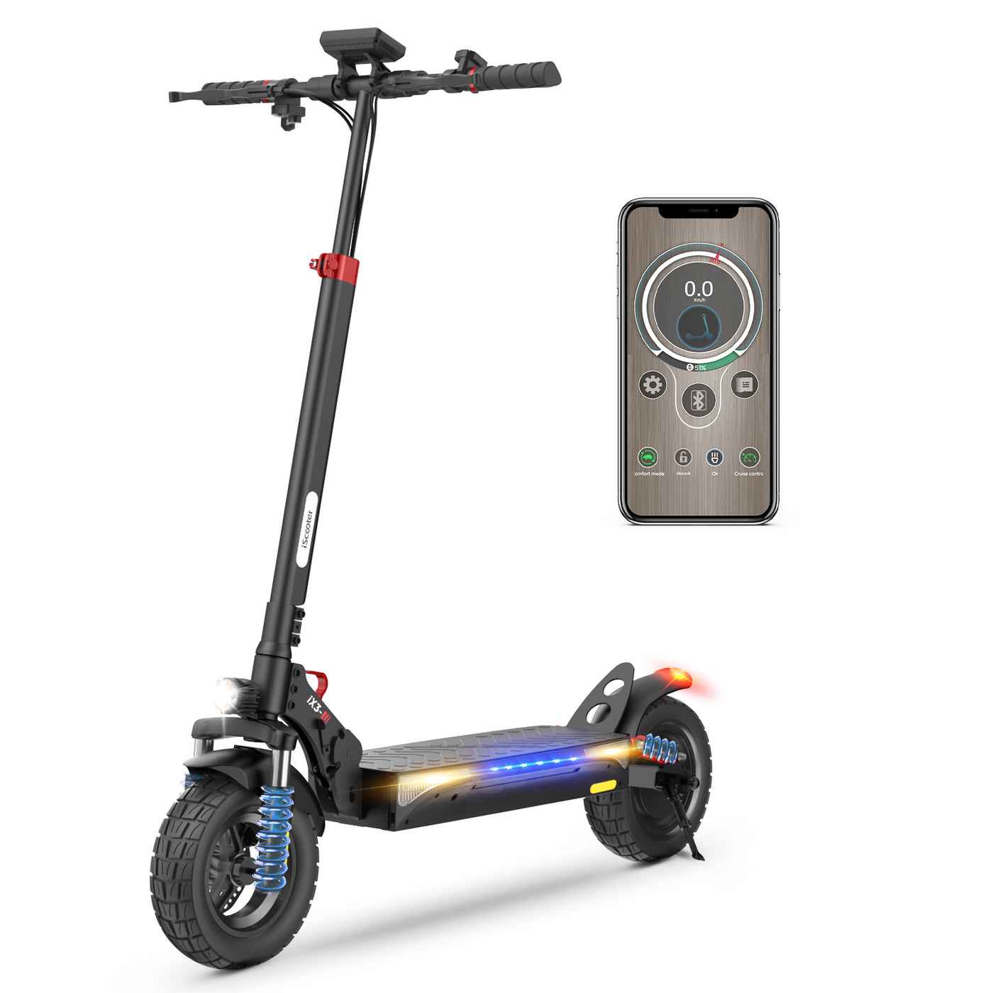 iScooter iX3 Trottinette électrique Tout Terrain avec APP Contrôle