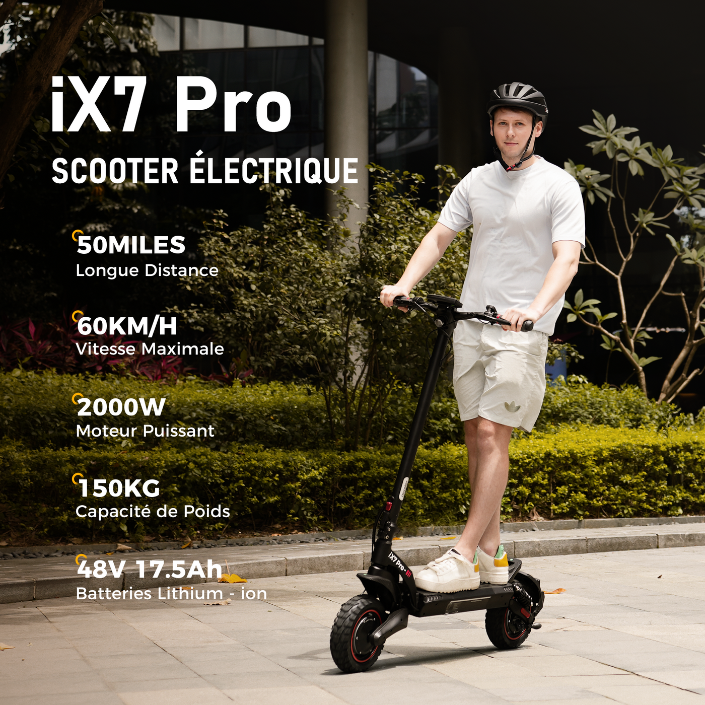 iScooter iX7Pro 2000W Scooter Électrique Tout-terrain Avec contrôle APP